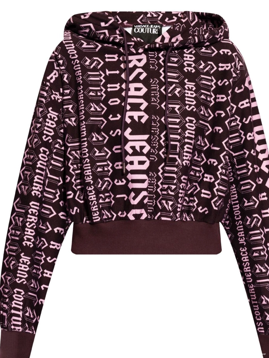Cheap Versace pattern Women sweatshirt Jeans logo hoodie Couture 0802